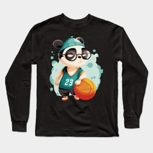 Panda bear basketball player t-shirt design Long Sleeve T-Shirt